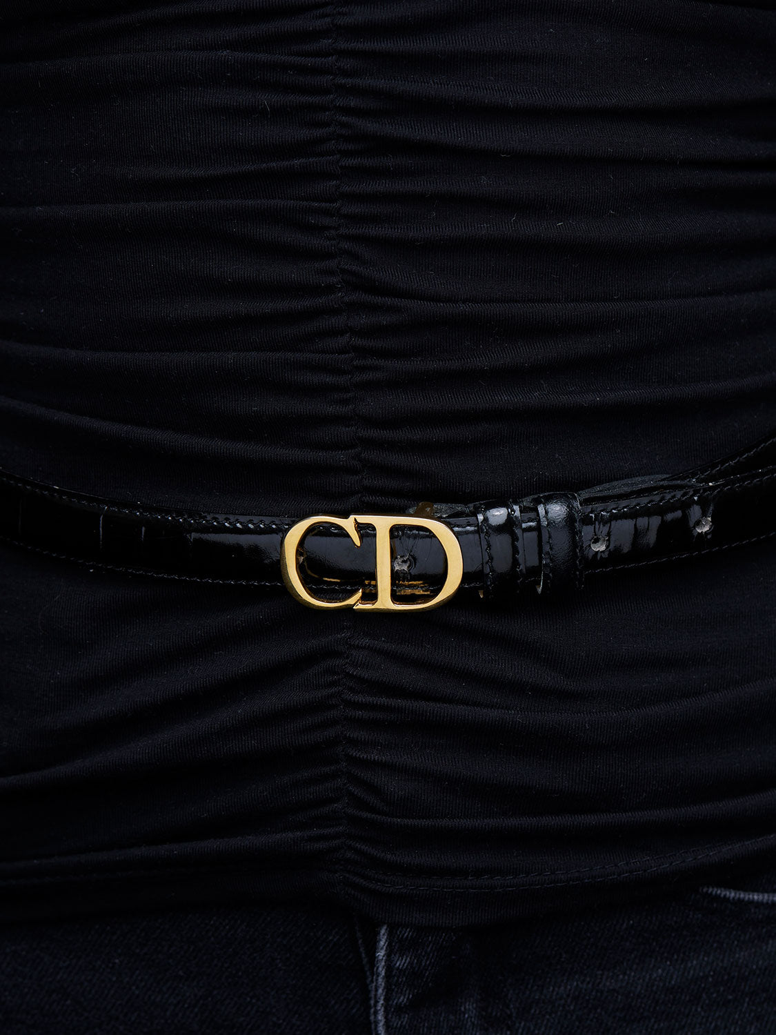 Christian Dior Pre-Owned CD-buckle Studded Belt | Black