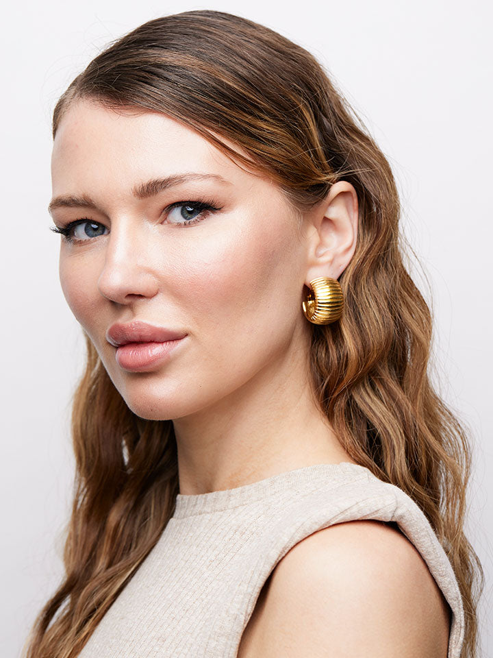 CHRISTIAN DIOR Wide Hoop Earrings