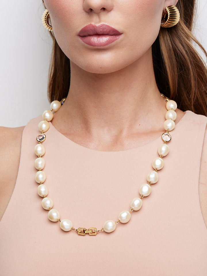 GIVENCHY Baroque Pearl and Crystal Necklace