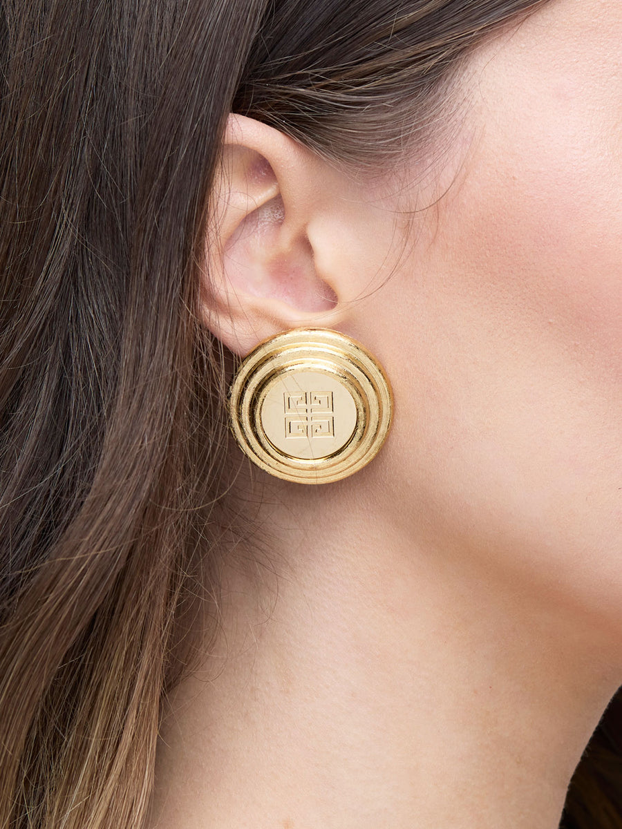 GIVENCHY Round Logo Earrings