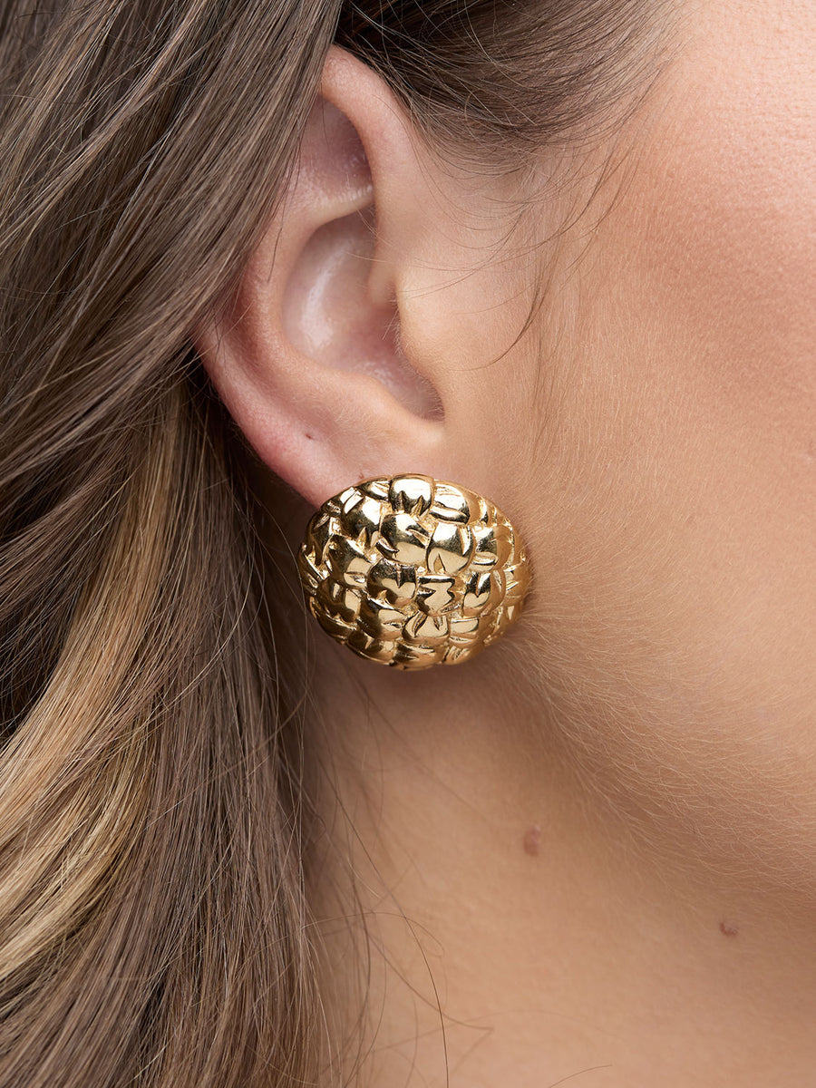 GIVENCHY Round Gold Tone Earrings