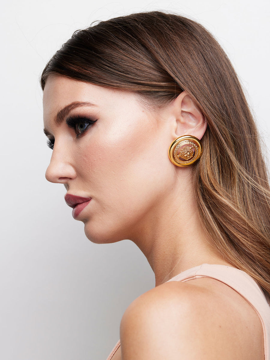 VERSACE Medusa Round Earrings Rental
