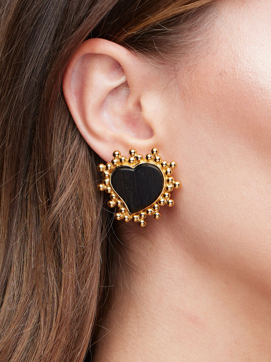 YSL Abstract Heart Earrings