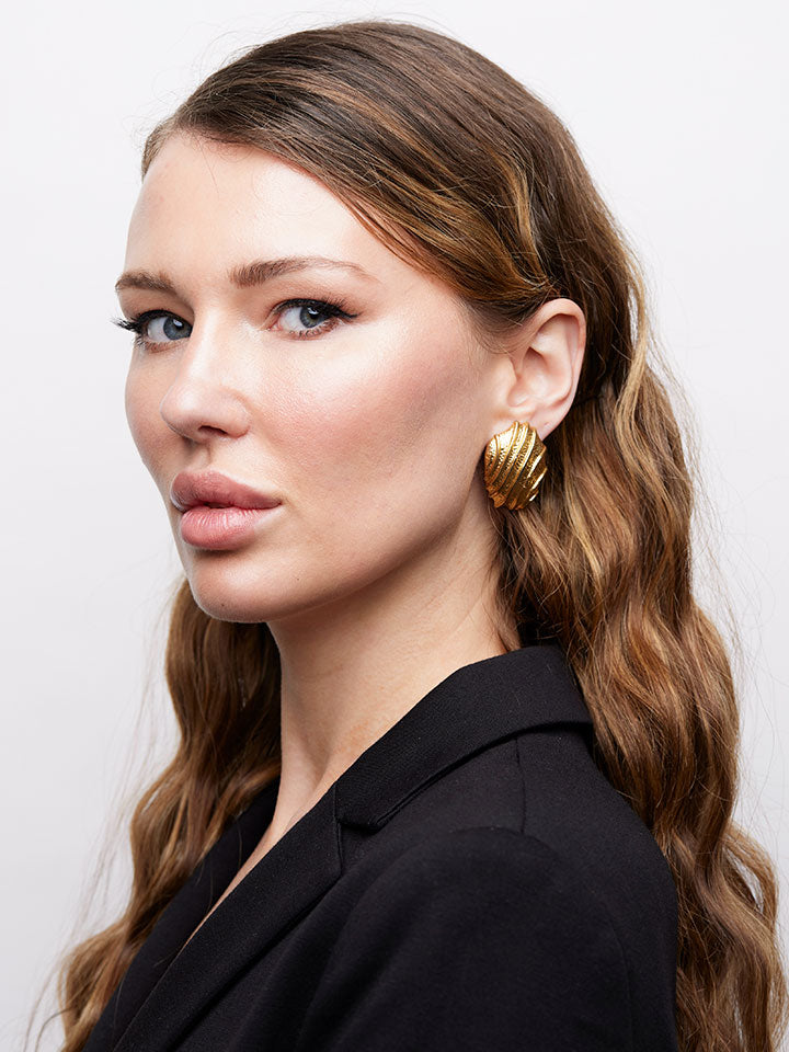 YSL Goldtone Clip Earrings