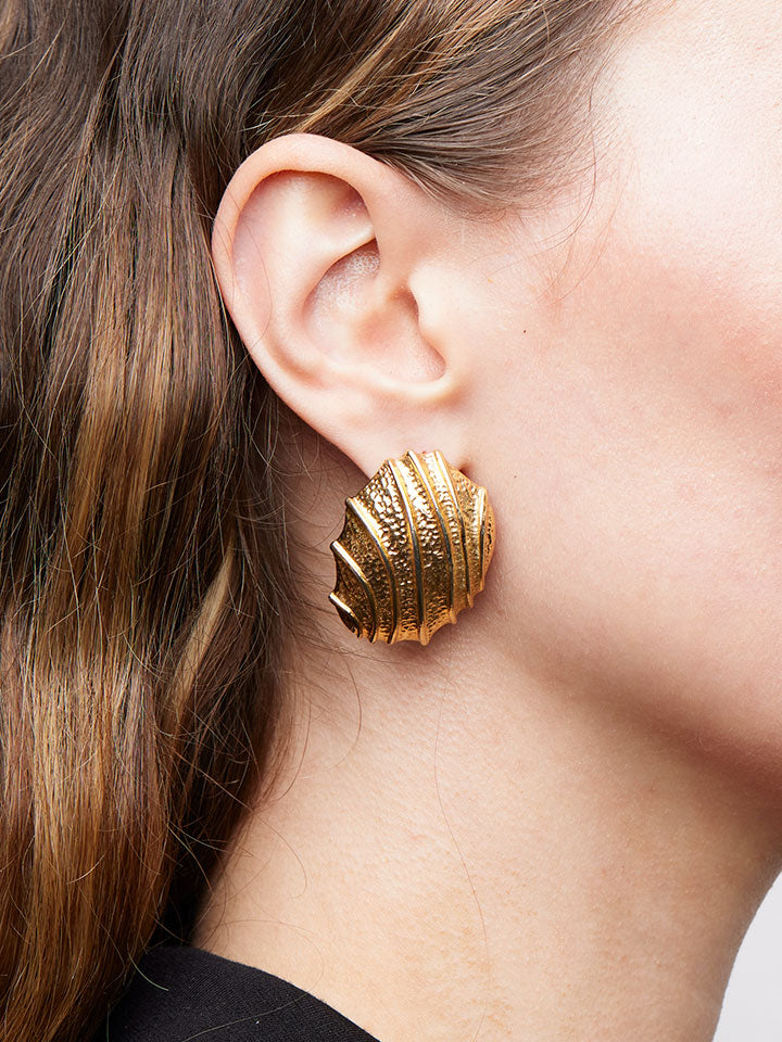 YSL Goldtone Clip Earrings